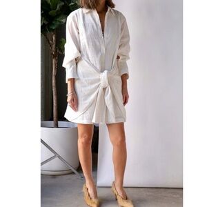 Simkhai Tie Front Shirt Dress